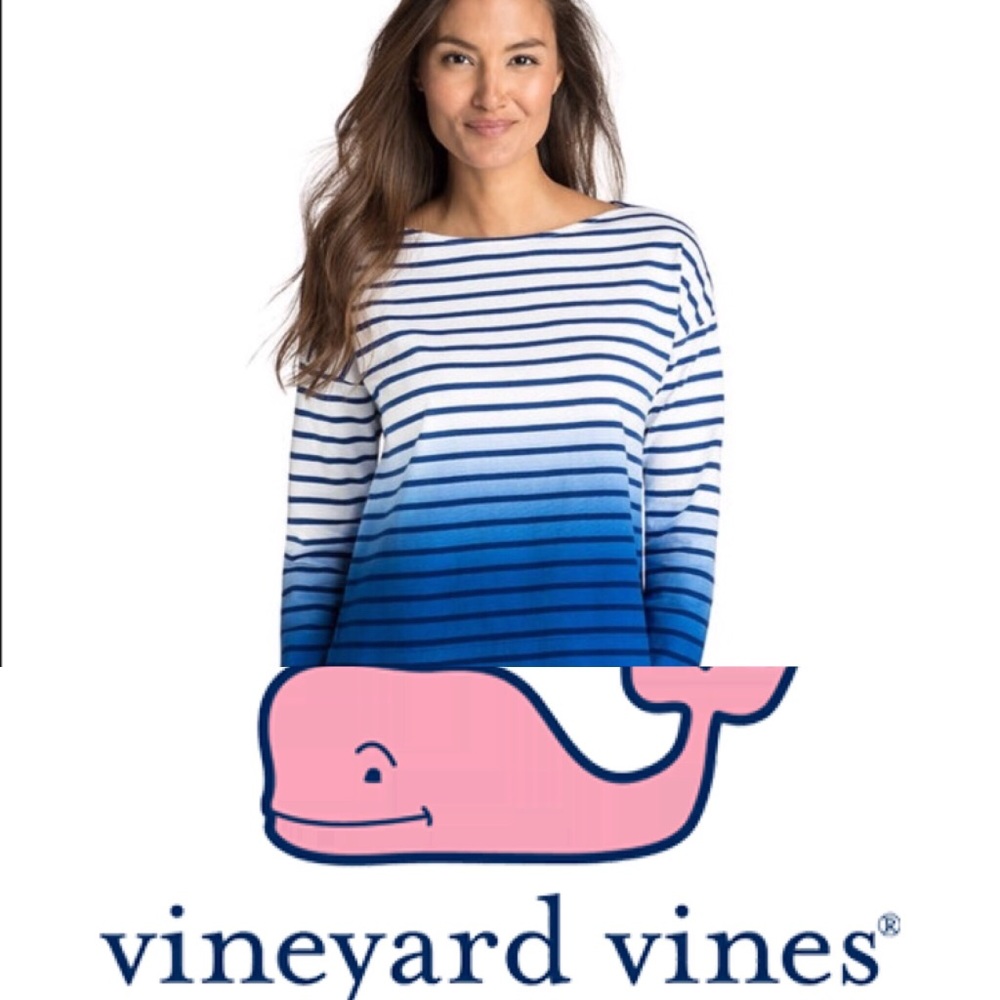 Gorgeous Vineyard Vines dip dye striped shirt - Picture 2 of 8